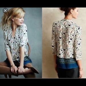 Anthropologie Maeve owl shirt